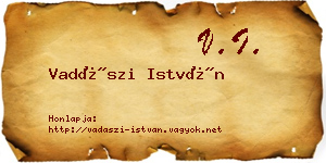 Vadászi István névjegykártya